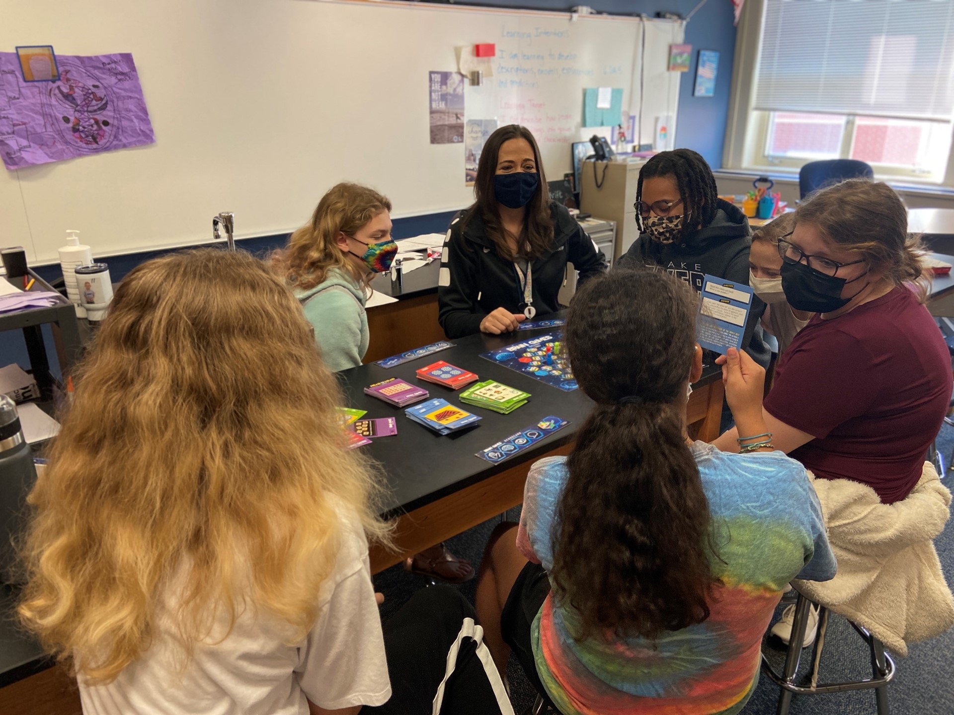 Students play a STEM game in Science class. 