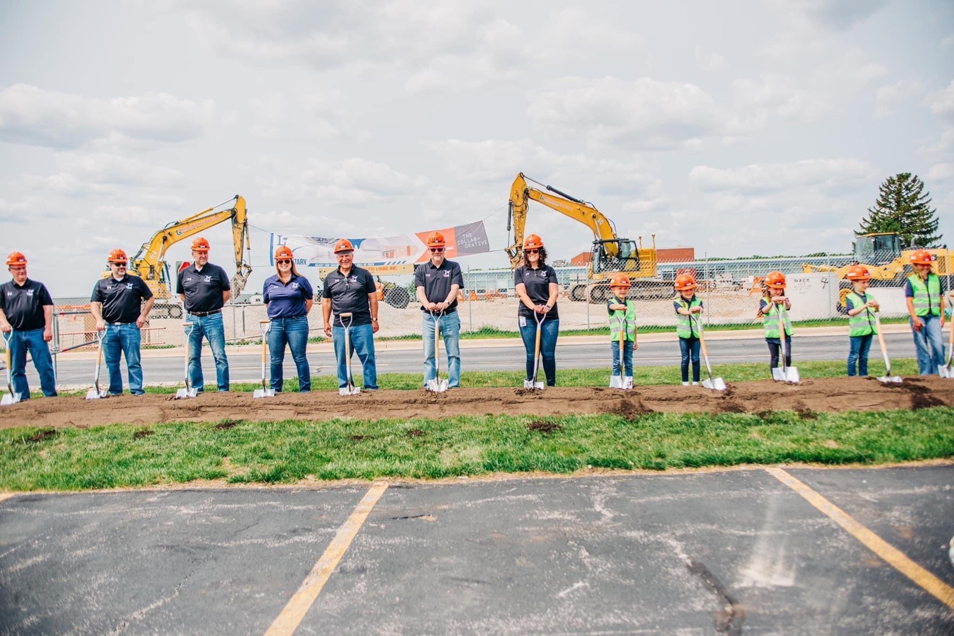 staff and students prepare for groundbreaking