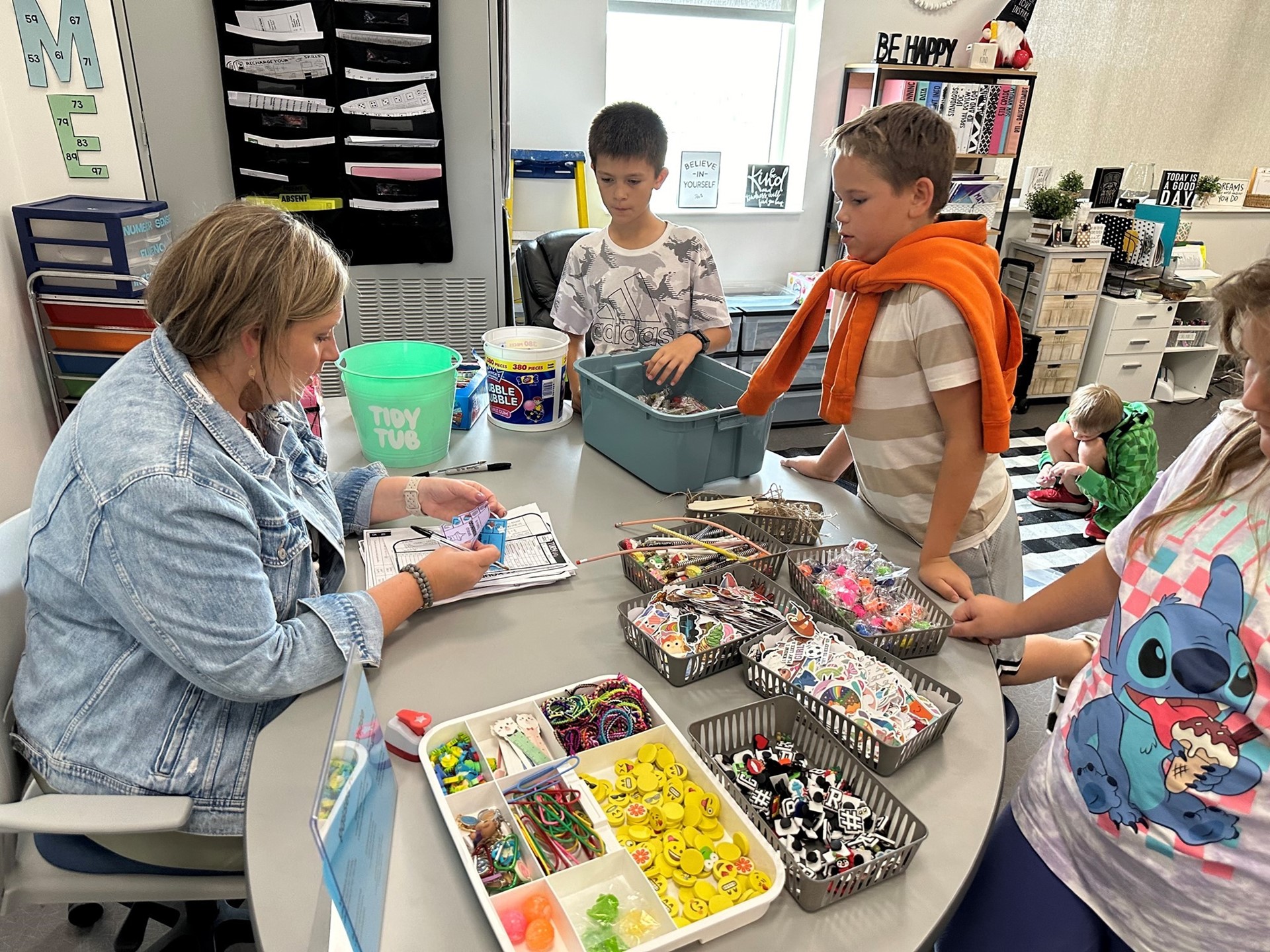Fifth grade students cashing in their PBIS boarding passes for being Responsible, Respectful and Ready! 